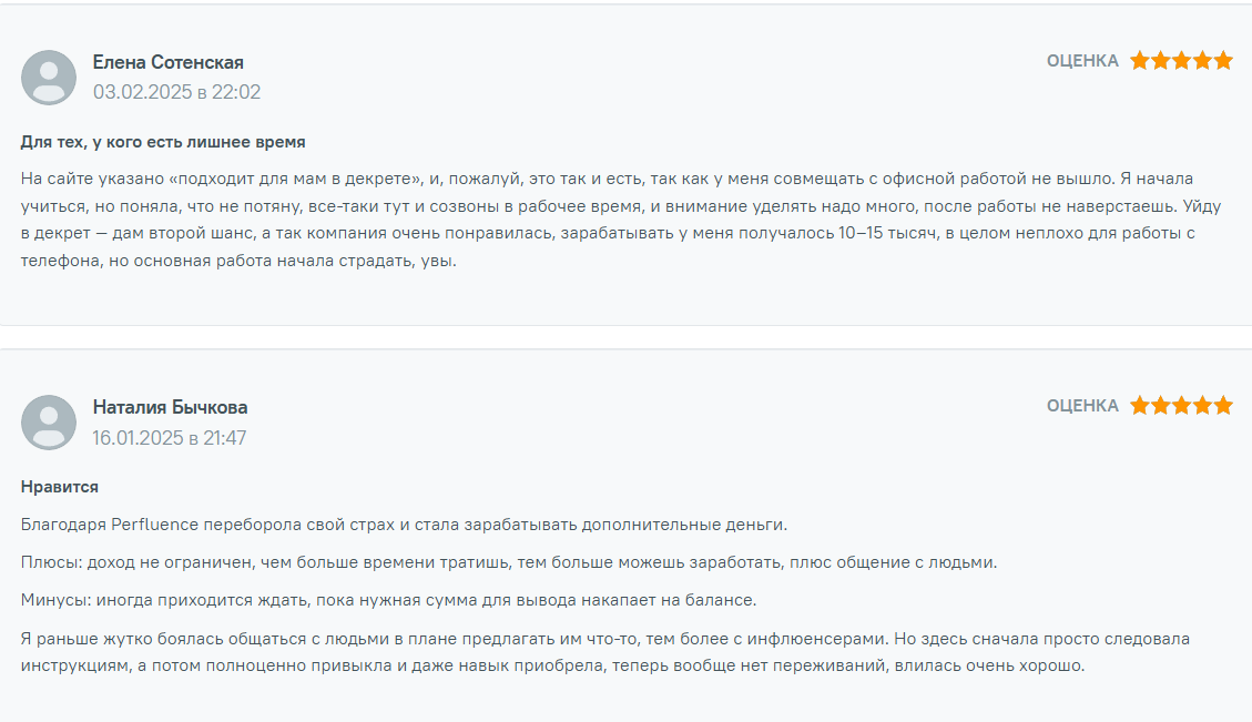 Отзывы на PERFLUENCE