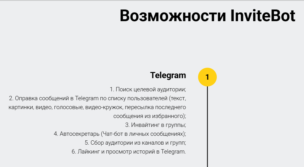Возможности бота в ТГ