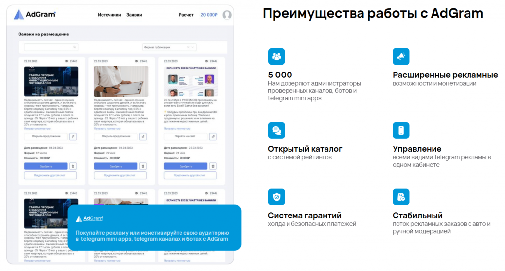 Преимущества работы с AdGram
